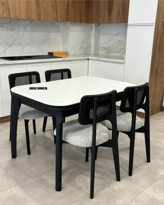 Açılır muz masa hasırlı Zion sandalye takımı sıcak renkler Ankara Ardıç Mobilya