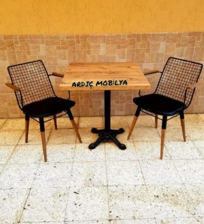 Cafe Bistro Masa ve Tel Sandalye - Görsel 1