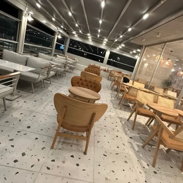 Hasır Örgülü Modern Cafe Masa Sandalye Takımı - Görsel 2