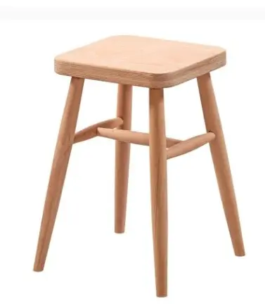 Kare ahşap tabure mutfak ve cafe kullanımı için doğal ahşap tabure modeli