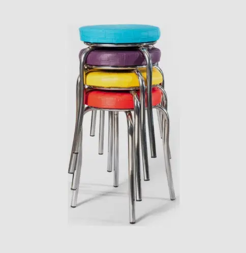 Renkli metal tabure istiflenebilir cafe ve restoran taburesi modelleri